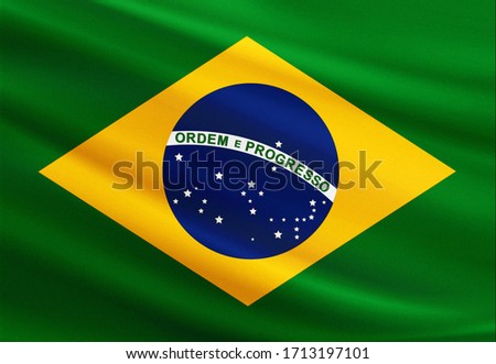 Brazil flag with fabric texture Royalty-Free Stock Photo #1713197101
