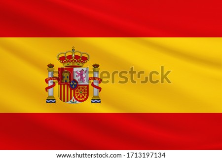 Spain flag with fabric texture Royalty-Free Stock Photo #1713197134