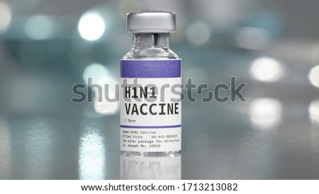 H1N1 vaccine vial in medical lab Royalty-Free Stock Photo #1713213082
