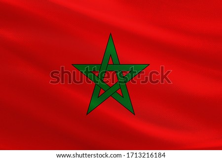 Morocco flag with fabric texture Royalty-Free Stock Photo #1713216184