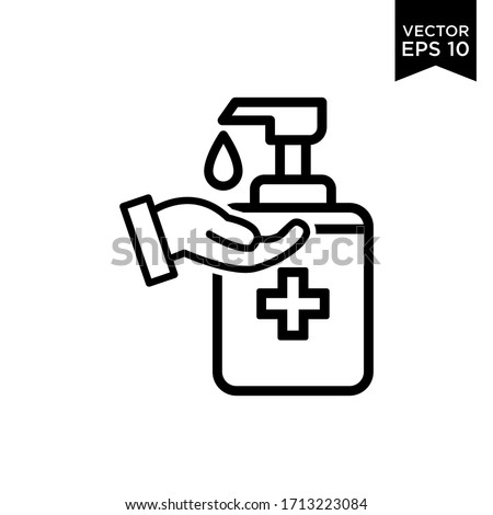 The best Hand Soap Sanitizer Icon Vector Illustration Logo Template Royalty-Free Stock Photo #1713223084
