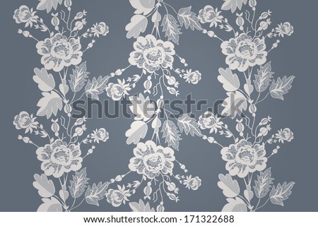 Abstract vector seamless pattern with lace  flowers 