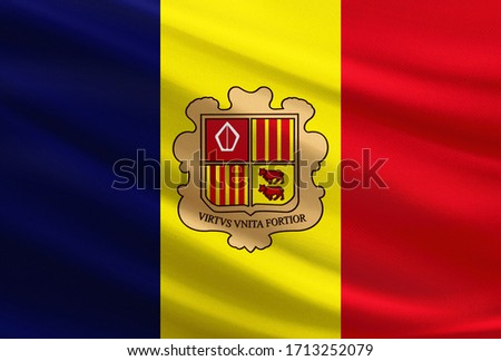 Andorra flag with fabric texture