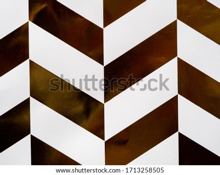shiny brown and white chevron pattern