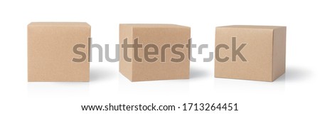 Packaging paper and Shipping online Box with  transport isolated on white. Royalty-Free Stock Photo #1713264451