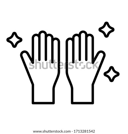 
Icon illustration of disinfected and kept clean hands