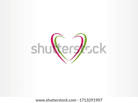 love heart vector logo symbol design template
