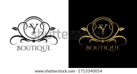 Luxury Boutique Logo Letter Y Template Vector Circle for Restaurant, Royalty, Boutique, Cafe, Hotel, Heraldic, Jewelry, Fashion