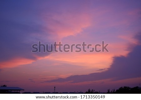 Purple sky in the twilight time Royalty-Free Stock Photo #1713350149
