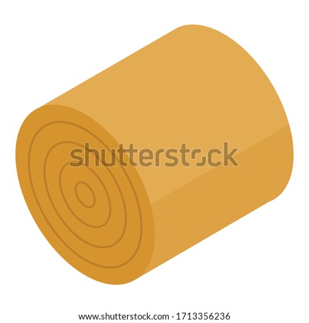 Cow roll food icon. Isometric of cow roll food vector icon for web design isolated on white background