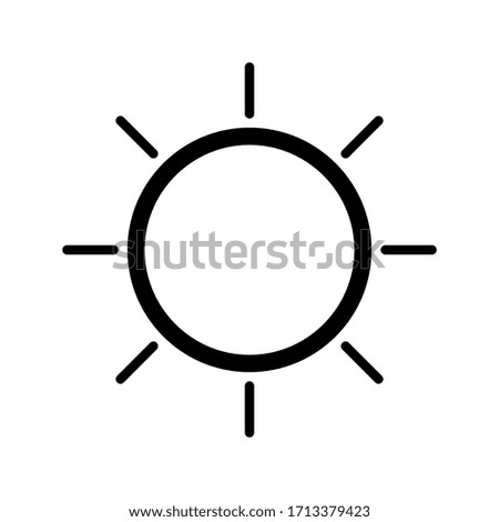 line Sun Icon for Brightness, Intensity Setting icon Vector on white background