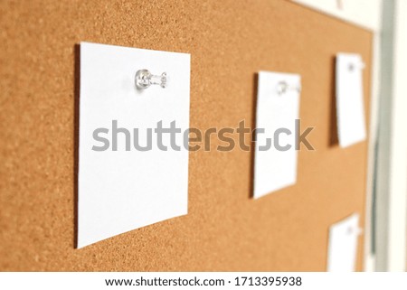 Note Board with notes. Blank notes in order to write down the text.