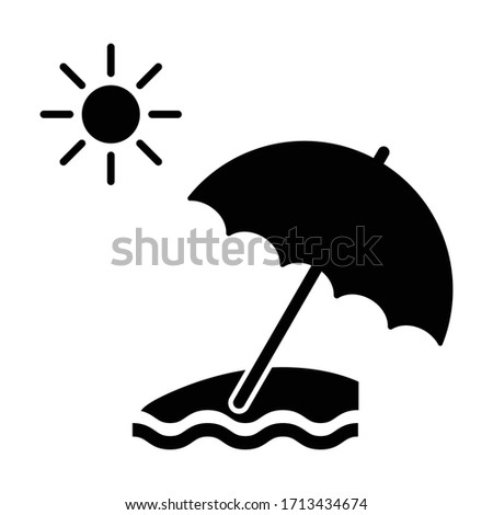 umbrella beach summer icon vector 