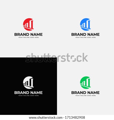 Negative space Finance Logo Design Vector Template. Growth symbol, Up arrow, Consulting, Accounting logo design for financial business.