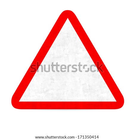 empty danger road sign