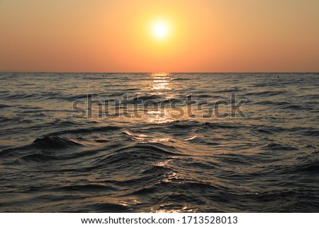 beautiful sunrise in the sea