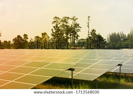 Photovoltaic power supply systems. Solar Energy Panels. Solar power plant. The source of ecological renewable energy. - Image