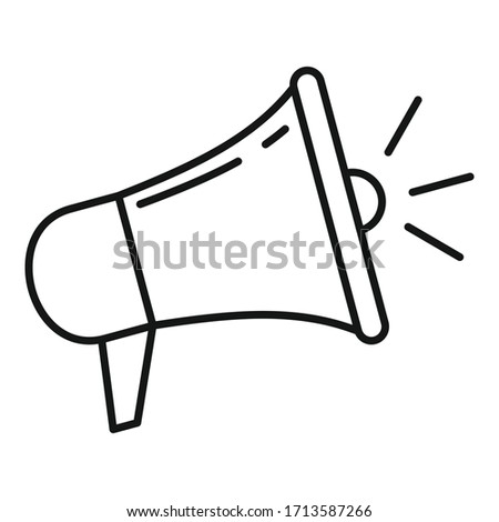 Advertising megaphone icon. Outline advertising megaphone vector icon for web design isolated on white background