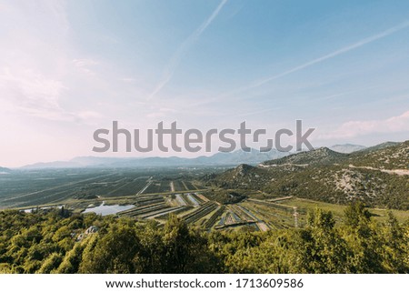 panoramic view above agriculture in croatia