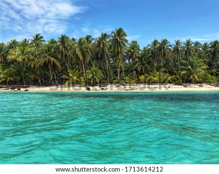 Bocas del Toro, Panama - February, 2020: Great untouched beach destination for a magical vacation on the Caribbean islands. Royalty-Free Stock Photo #1713614212