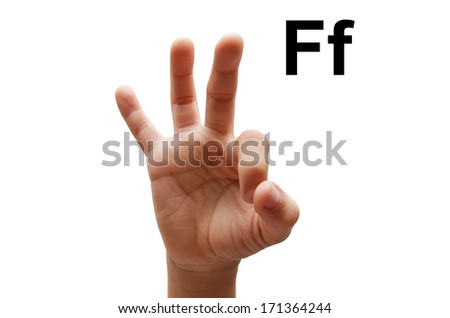 F kid hand spelling american sign language ASL