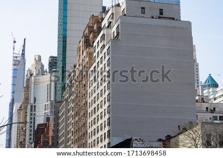 Old and Modern Buildings and Skyscrapers in the Midtown Manhattan area of New York City	