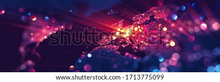World Map Europe with Glitter and Glow Effect. Elements of this image furnished by NASA Royalty-Free Stock Photo #1713775099