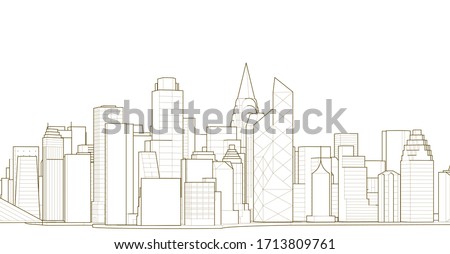 modern city panorama 3d illustration Royalty-Free Stock Photo #1713809761