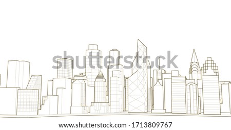 modern city panorama 3d illustration Royalty-Free Stock Photo #1713809767