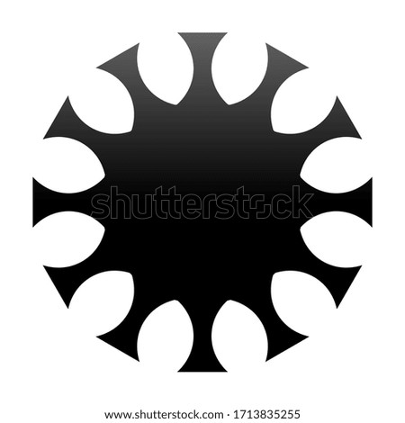 cov sars 2 - coronavirus icon sign symbol, black gradient flat - vector illustration
