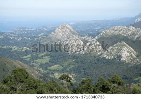 Panoramic view of the coast in Asturias Spain