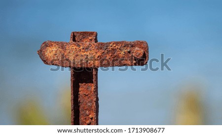 rusty construction with screws and angle bar