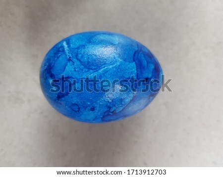 Multi-colored eggs close-up, top view. Set of Easter eggs isolated. Blue, green, yellow, pink orange.