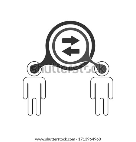 Information exchange. Vector icon isolated on white background.