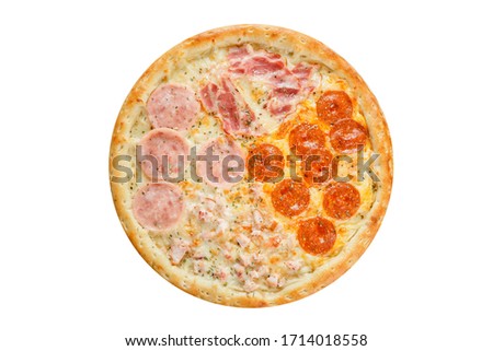 pizza 4 meat cheese isolated