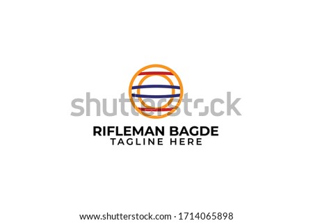 rifleman badge logo vector concept with simple, unique, elegant styles on white background