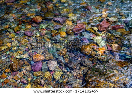 4782_Colorful patterns at play as sunlight enhances the rocks in the Avalanche Stream at Glacier National Park