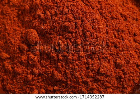 close up on red paprika powder delicious