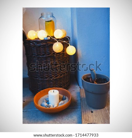 candle plant and lantern relaxation area