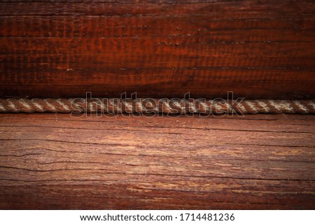 wood log brown texture with rope seam close up
