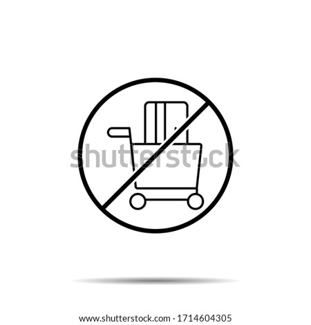 No Credit card, basket icon. Simple thin line, outline vector of saving money ban, prohibition, embargo, interdict, forbiddance icons for ui and ux, website or mobile application