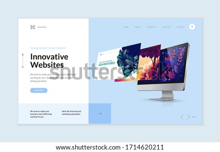 Website template design. Modern vector illustration concept of web page design for website and mobile website development. Easy to edit and customize. Royalty-Free Stock Photo #1714620211