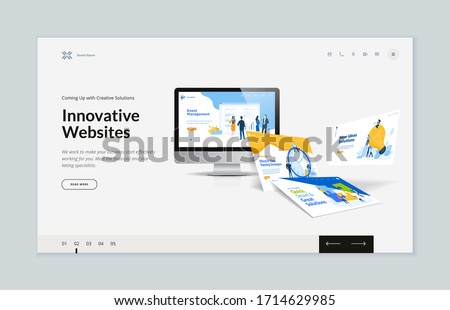 Website template design. Modern vector illustration concept of web page design for website and mobile website development. Easy to edit and customize. Royalty-Free Stock Photo #1714629985