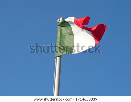Italy flag waving on the wind
