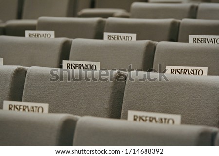 Reserved chairs in conference hall