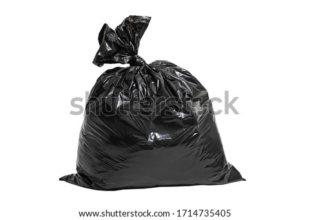 close up garbage bag on white background clipping path Royalty-Free Stock Photo #1714735405
