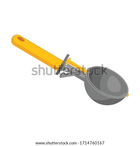 Scoop for ice cream vector icon.Cartoon vector icon isolated on white background scoop for ice cream. Royalty-Free Stock Photo #1714760167