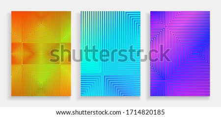 Set of Abstract gradient backgrounds in bright colors. Colored vector illustration without transparency. Vector patterns background for cover, banner and poster template design.