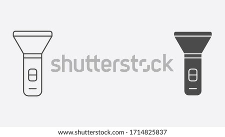 Flashlight outline and filled vector icon sign symbol