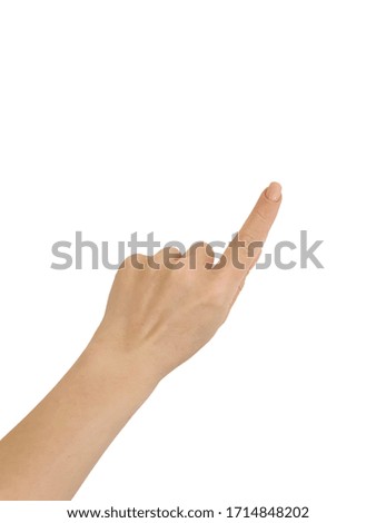 female hand isolated on a white background